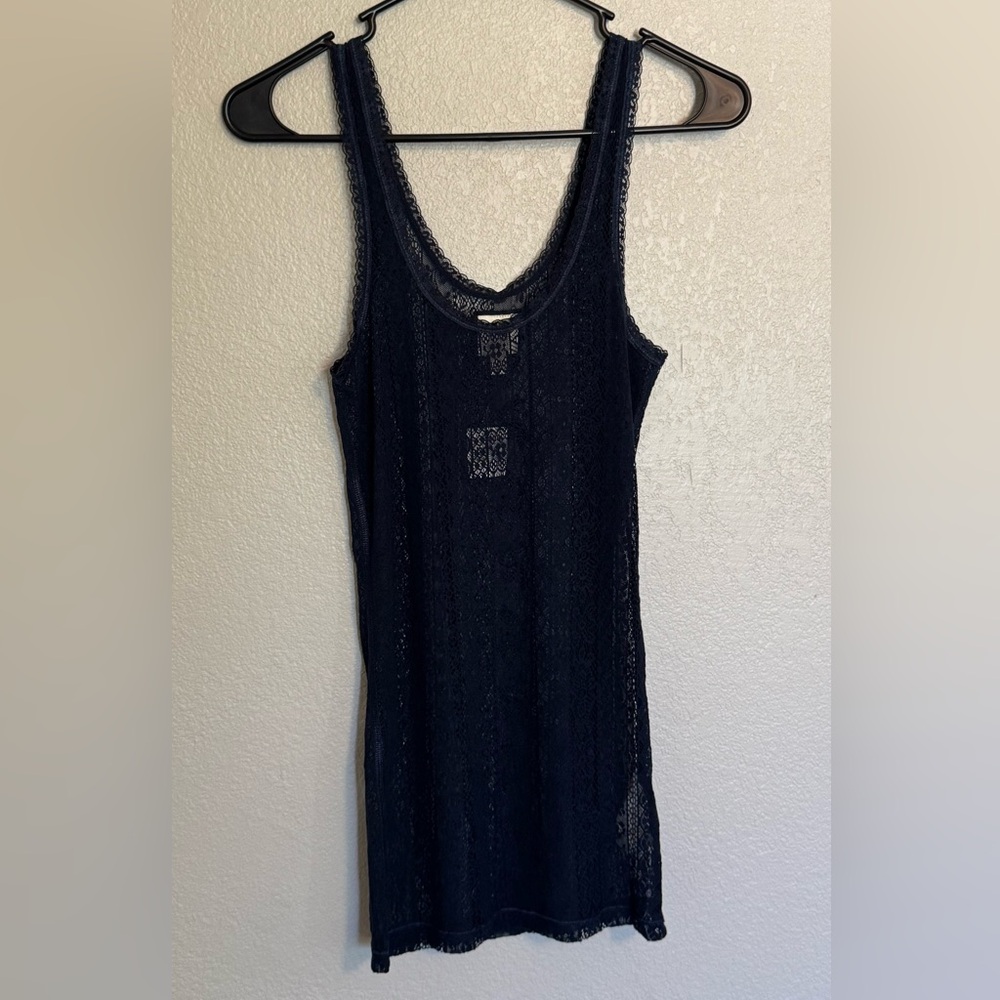 NWT Abercrombie tank navy blue lace
